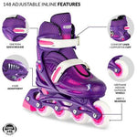 Crazy Skates 148 Adjustable Purple Glitter