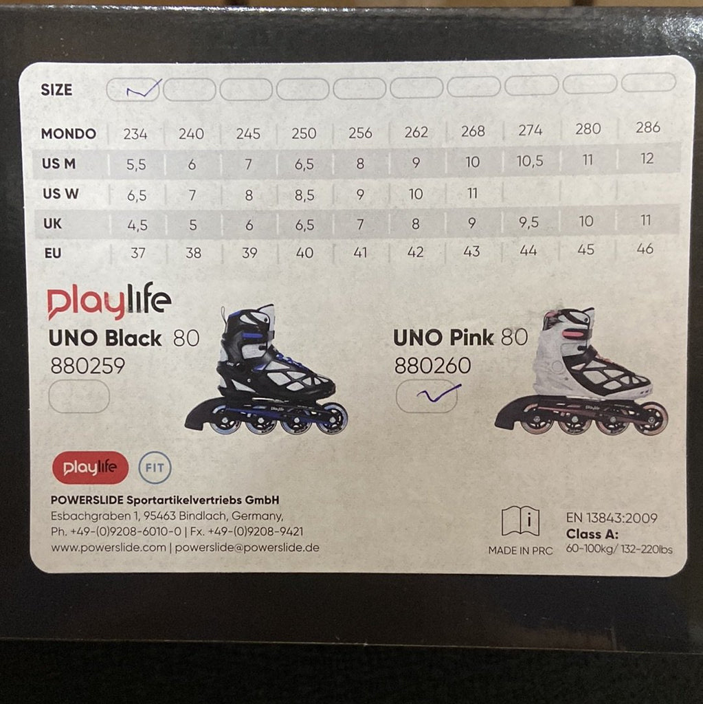 PlayLife Uno Black Shop – Skate Woodys 80 Inline Skates